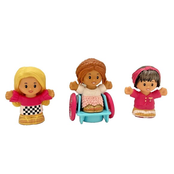Fisher Price Little People Barbie Birthday Party Set Lot Of 3 Figures Wheelchair - Picture 1 of 8